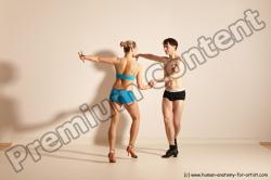 Underwear Woman - Man White Slim Short Brown Dancing Dynamic poses Academic