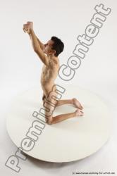 Nude Man White Kneeling poses - ALL Slim Short Brown Kneeling poses - on both knees Multi angles poses Realistic