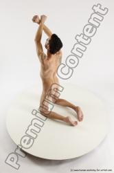 Nude Man White Kneeling poses - ALL Slim Short Brown Kneeling poses - on both knees Multi angles poses Realistic