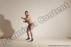 Underwear Martial art Man White Moving poses Athletic Short Brown Dynamic poses Academic