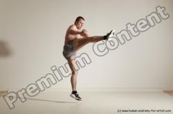 Underwear Martial art Man White Moving poses Athletic Short Brown Dynamic poses Academic