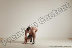 Underwear Martial art Man White Moving poses Athletic Short Brown Dynamic poses Academic