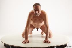 Nude Man White Kneeling poses - ALL Slim Bald Grey Kneeling poses - on both knees Realistic