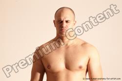 Nude Man White Detailed photos Slim Bald Dynamic poses Realistic