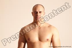 Nude Man White Detailed photos Slim Bald Dynamic poses Realistic