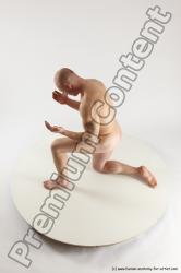 Nude Man White Kneeling poses - ALL Slim Bald Kneeling poses - on one knee Multi angles poses Realistic