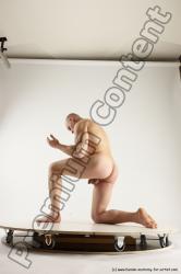 Nude Man White Kneeling poses - ALL Slim Bald Kneeling poses - on one knee Multi angles poses Realistic