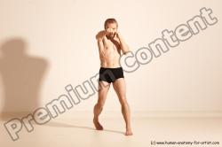 Underwear Martial art Man White Moving poses Slim Short Blond Dynamic poses Academic