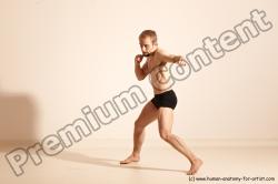 Underwear Martial art Man White Moving poses Slim Short Blond Dynamic poses Academic