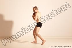 Underwear Martial art Man White Moving poses Slim Short Blond Dynamic poses Academic