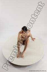 Nude Man White Sitting poses - simple Slim Short Brown Sitting poses - ALL Multi angles poses Realistic