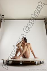 Nude Man White Sitting poses - simple Slim Short Brown Sitting poses - ALL Multi angles poses Realistic