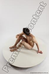 Nude Man White Sitting poses - simple Slim Short Brown Sitting poses - ALL Multi angles poses Realistic