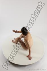 Nude Man White Sitting poses - simple Slim Short Brown Sitting poses - ALL Multi angles poses Realistic