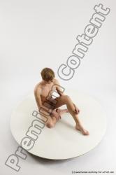 Nude Man White Sitting poses - simple Underweight Medium Brown Sitting poses - ALL Multi angles poses Realistic