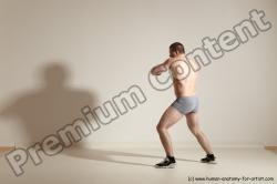 Underwear Martial art Man White Moving poses Athletic Short Brown Dynamic poses Academic