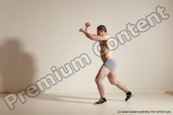 Underwear Martial art Man White Moving poses Athletic Short Brown Dynamic poses Academic