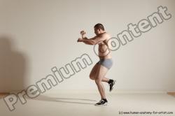 Underwear Martial art Man White Moving poses Athletic Short Brown Dynamic poses Academic