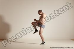 Underwear Martial art Man White Moving poses Athletic Short Brown Dynamic poses Academic