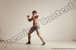 Underwear Martial art Man White Moving poses Athletic Short Brown Dynamic poses Academic