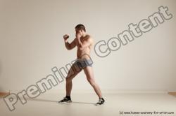 Underwear Martial art Man White Moving poses Athletic Short Brown Dynamic poses Academic