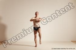 Underwear Gymnastic poses Man White Slim Bald Dancing Dynamic poses Academic