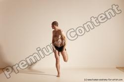 Underwear Gymnastic poses Man White Slim Bald Dancing Dynamic poses Academic