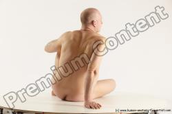 Nude Man White Sitting poses - simple Slim Bald Sitting poses - ALL Multi angles poses Realistic