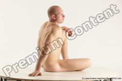 Nude Man White Sitting poses - simple Slim Bald Sitting poses - ALL Multi angles poses Realistic