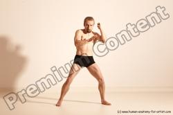 Underwear Martial art Man White Moving poses Slim Short Blond Dynamic poses Academic