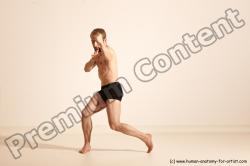 Underwear Martial art Man White Moving poses Slim Short Blond Dynamic poses Academic