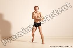 Underwear Martial art Man White Moving poses Slim Short Blond Dynamic poses Academic