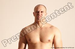 Nude Man White Detailed photos Slim Bald Realistic