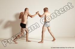 Underwear Martial art Man - Man White Moving poses Slim Short Blond Dynamic poses Academic