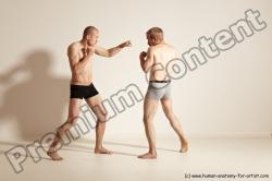 Underwear Martial art Man - Man White Moving poses Slim Short Blond Dynamic poses Academic