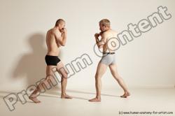 Underwear Martial art Man - Man White Moving poses Slim Short Blond Dynamic poses Academic