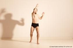 Underwear Martial art Man White Moving poses Athletic Short Blond Dynamic poses Academic