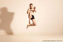 Underwear Martial art Man White Moving poses Athletic Short Blond Dynamic poses Academic