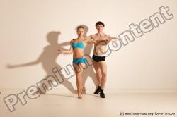 Underwear Woman - Man White Slim Short Brown Dancing Dynamic poses Academic