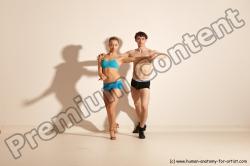 Underwear Woman - Man White Slim Short Brown Dancing Dynamic poses Academic