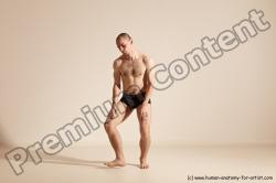 Underwear Gymnastic poses Man White Slim Bald Dancing Dynamic poses Academic