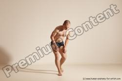 Underwear Gymnastic poses Man White Slim Bald Dancing Dynamic poses Academic