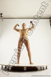 Nude Fighting Man White Standing poses - ALL Slim Short Brown Standing poses - simple Multi angles poses Realistic