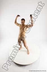 Nude Fighting Man White Standing poses - ALL Slim Short Brown Standing poses - simple Multi angles poses Realistic