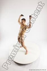 Nude Fighting Man White Standing poses - ALL Slim Short Brown Standing poses - simple Multi angles poses Realistic