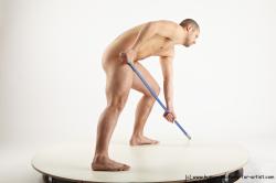 Nude Man White Standing poses - ALL Average Bald Standing poses - simple Realistic