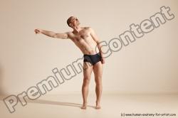 Underwear Gymnastic poses Man White Slim Bald Dancing Dynamic poses Academic