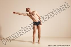 Underwear Gymnastic poses Man White Slim Bald Dancing Dynamic poses Academic