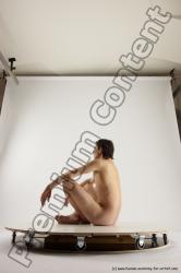 Nude Man White Sitting poses - simple Slim Short Brown Sitting poses - ALL Multi angles poses Realistic