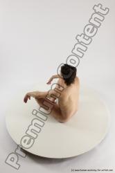 Nude Man White Sitting poses - simple Slim Short Brown Sitting poses - ALL Multi angles poses Realistic